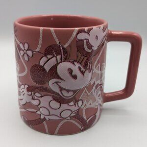 Rare Disney Store Dusty Pink Minnie Mouse 3D Pop Art Mug